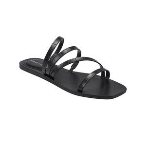 Marc Fisher Women Bonina Slide Sandals Strappy Flat Black 8